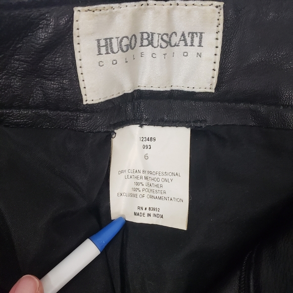 Hugo Buscati Soft Supple Leather Black Pants 6 - Picture 15 of 16